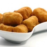 Banana orgânica empanada frita. 350&nbsp;ML